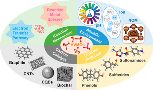 Activation of high-valent metal oxidants on carbon catalysts: Mechanisms, applications and challenges paper illustration